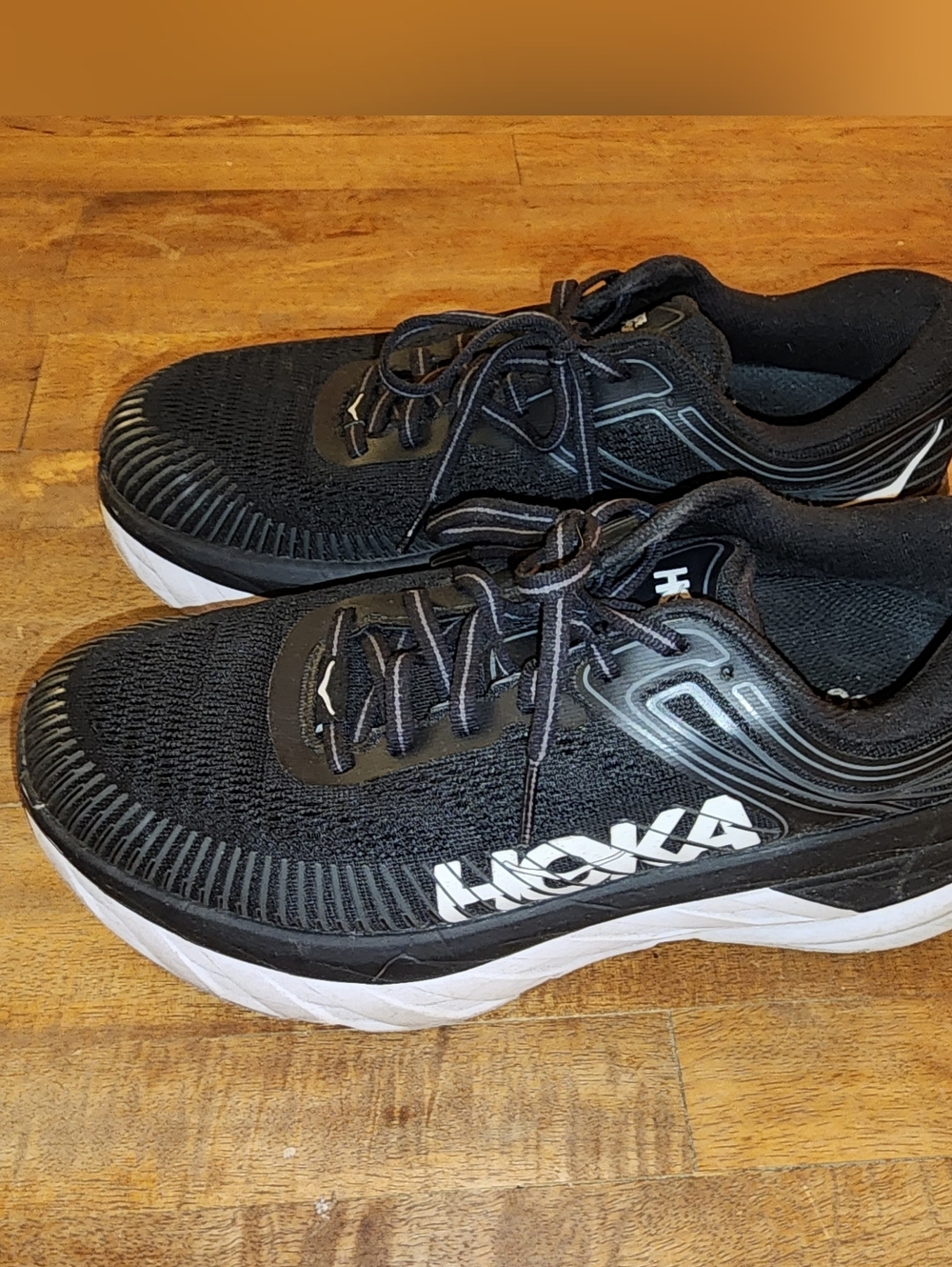 Hoka Women's Black and White Athletic Shoes